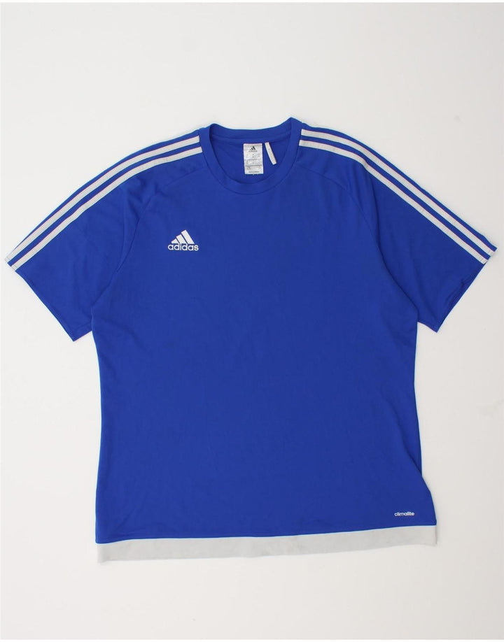 Adidas Hombre Climalite Camiseta Top XL Azul Colorblock Poliéster