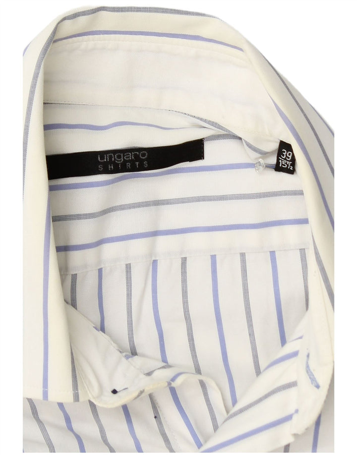Camisa Ungaro para hombre Talla 39 15 1/2 Mediana Algodón a rayas blancas
