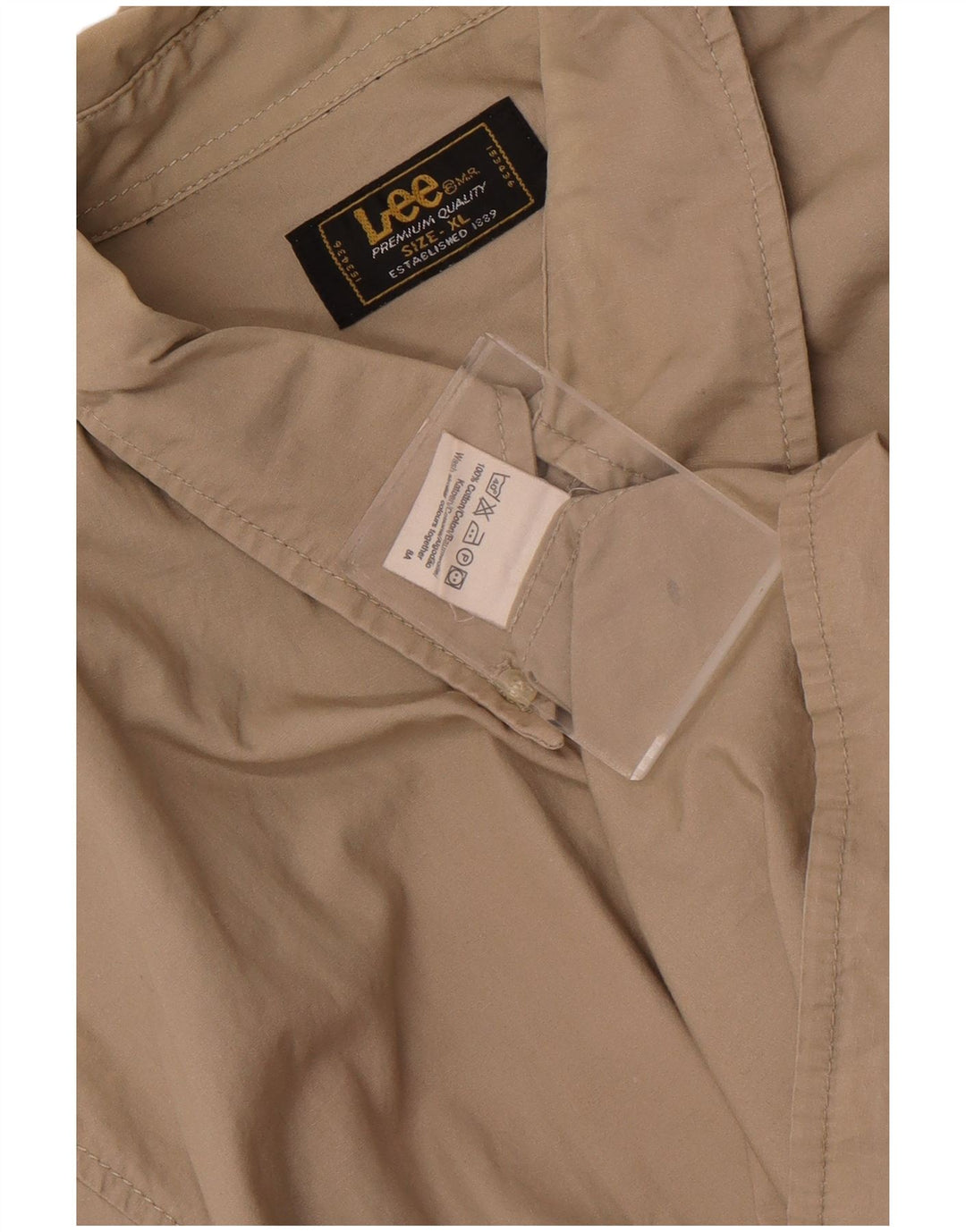 Camisa Lee Hombre XL Algodón Beige