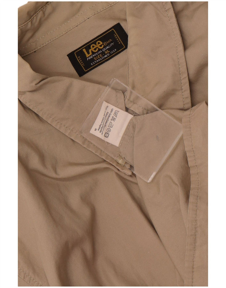 Camisa Lee Hombre XL Algodón Beige