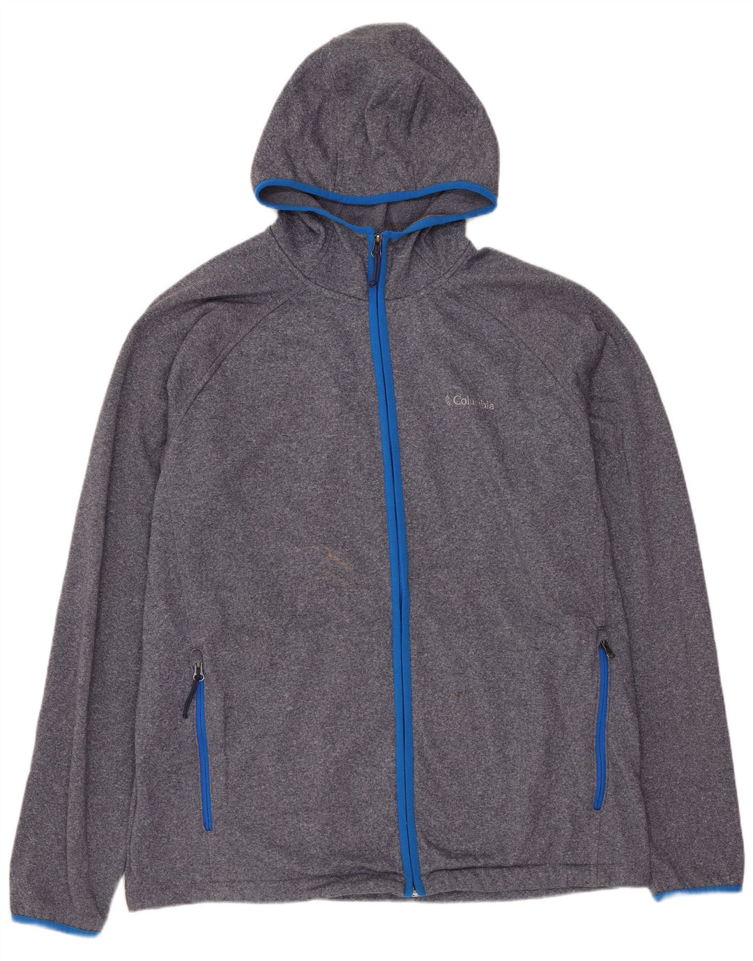 COLUMBIA Suéter con capucha y cremallera para hombre XL Poliéster moteado azul marino