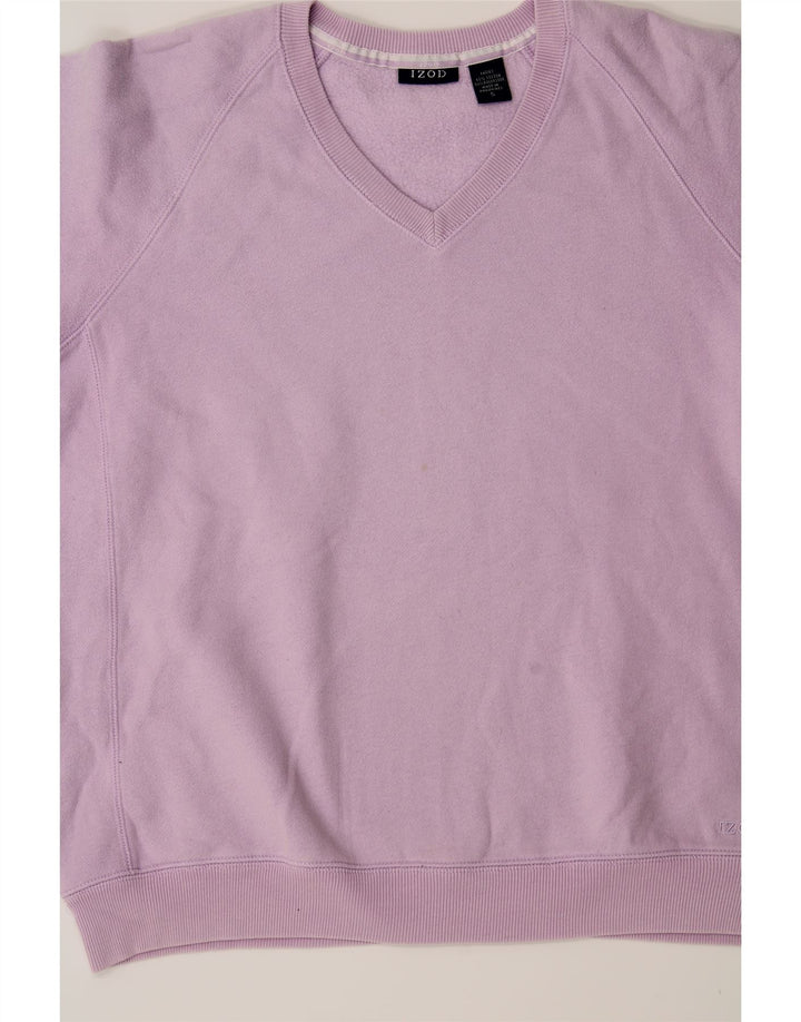 IZOD Womens Oversized Sweatshirt Jumper UK 10 Small Purple Cotton Vintage Izod and Second-Hand Izod from Messina Hembry 