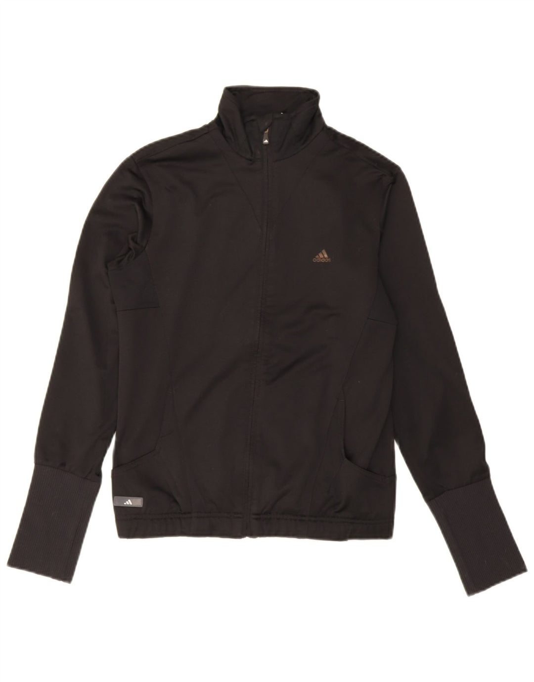 Adidas Mujer Chándal Top Chaqueta UK 12 Mediano Negro Poliéster
