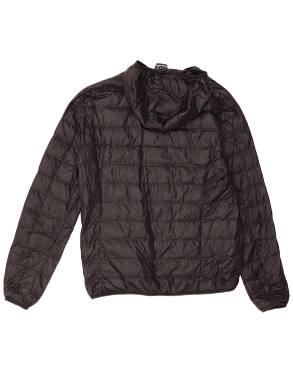 Emporio Armani Chaqueta cortavientos con capucha para hombre UK 44 2XL Poliamida negra