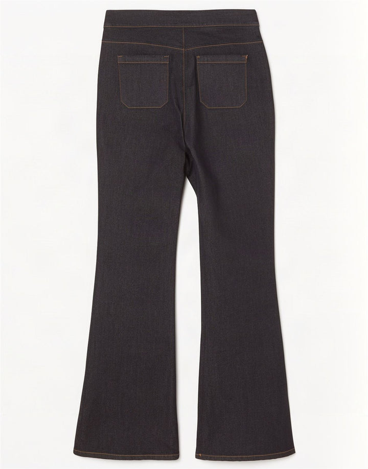 Benetton Vaqueros Bootcut Mujer UK 40 Medium W32 L34 Algodón Azul Marino