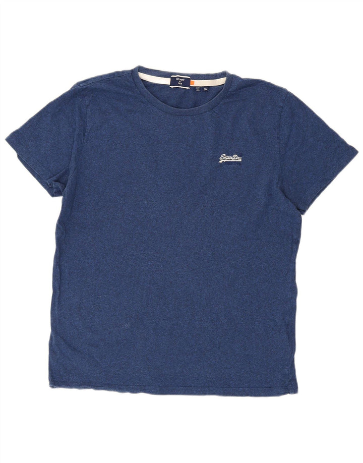 Superdry Hombre Camiseta Top XL Azul Marino Algodón