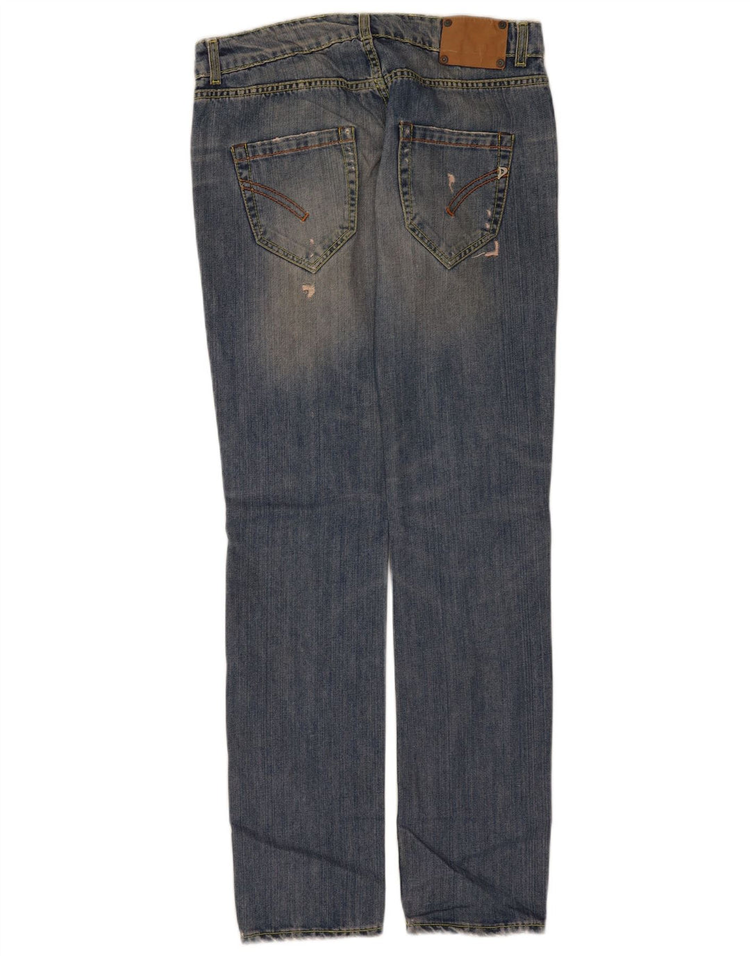 Dondup Vaqueros Rectos Desgastados Mujer W30 L34 Algodón Azul