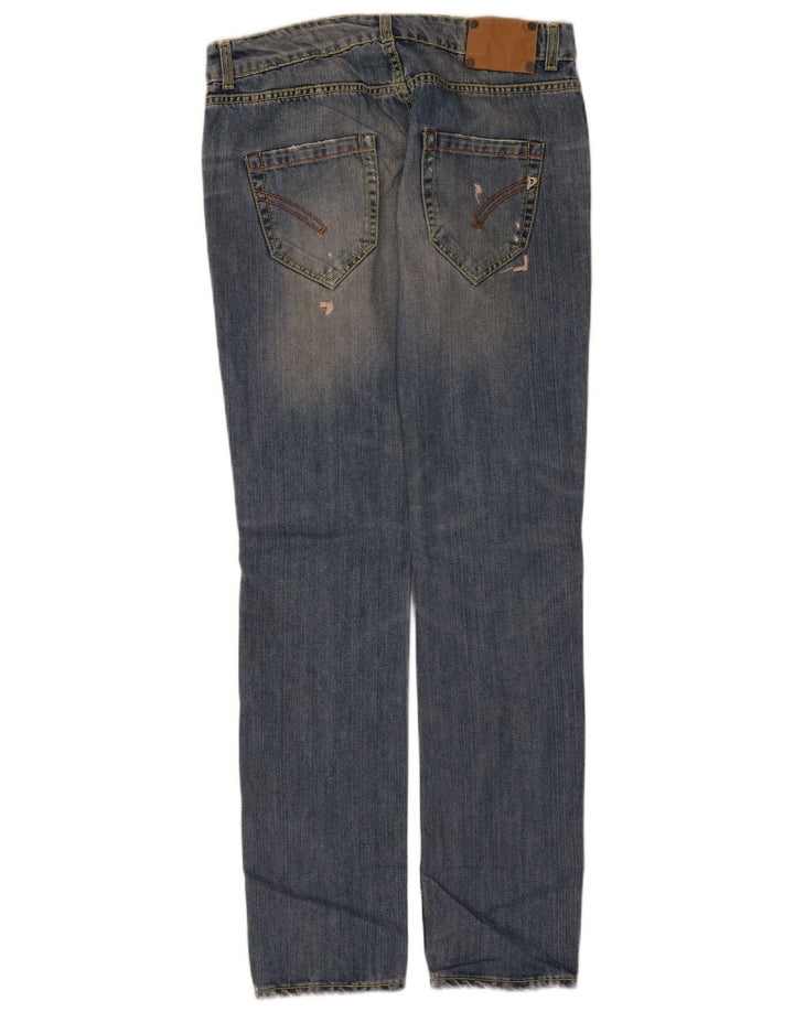 Dondup Vaqueros Rectos Desgastados Mujer W30 L34 Algodón Azul
