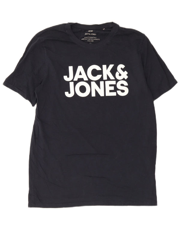 Jack & Jones Hombre Camiseta Gráfica Top XL Azul Marino Algodón