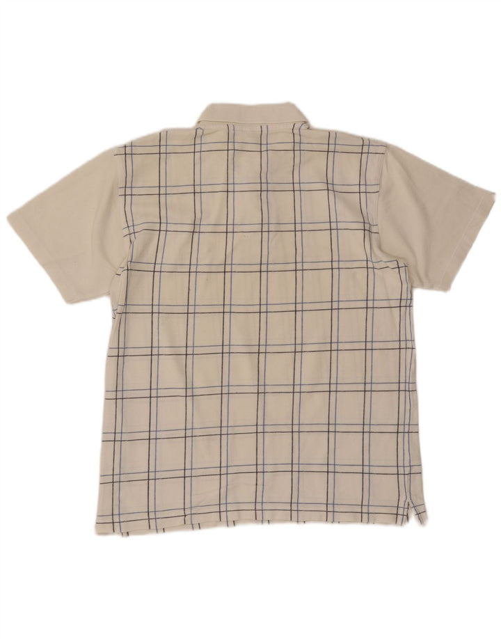 Polo Ellesse Hombre De Algodón A Cuadros Blanco Mediano