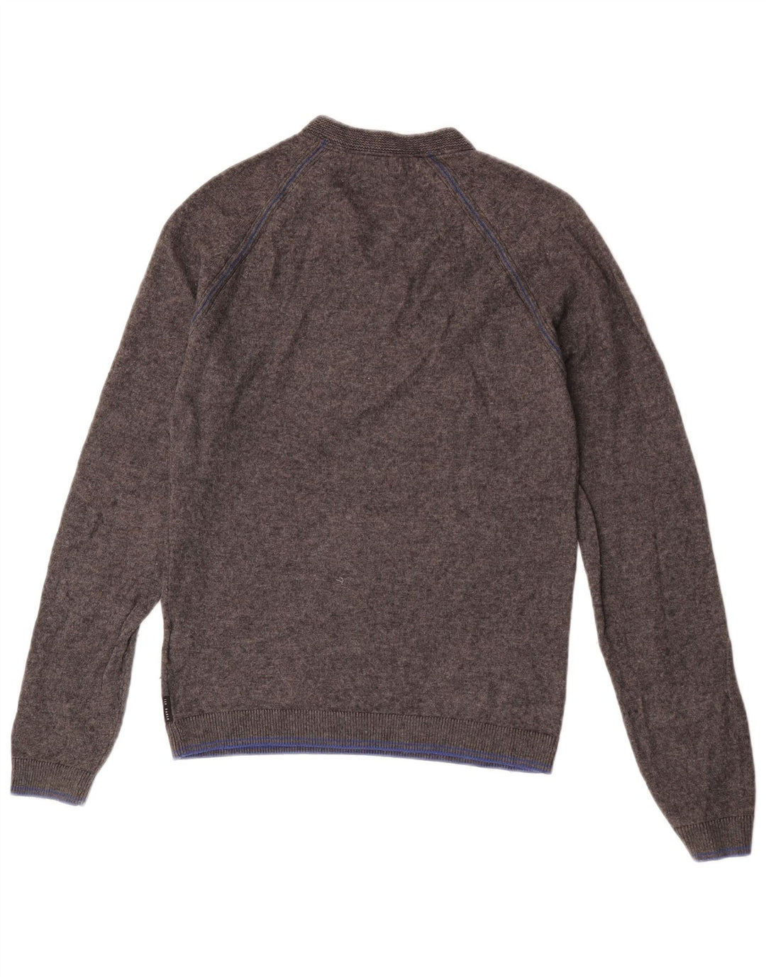 Ted Baker - Jersey con cuello en V para hombre, talla 2, lana gris pequeña