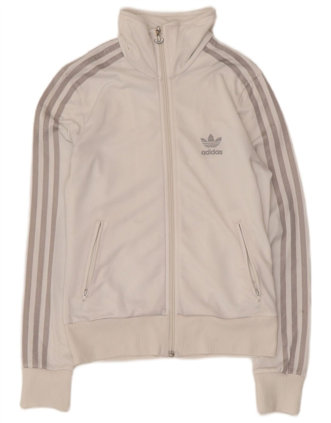 Adidas - Chaqueta de chándal gráfica para mujer, talla 38, color blanco mediano