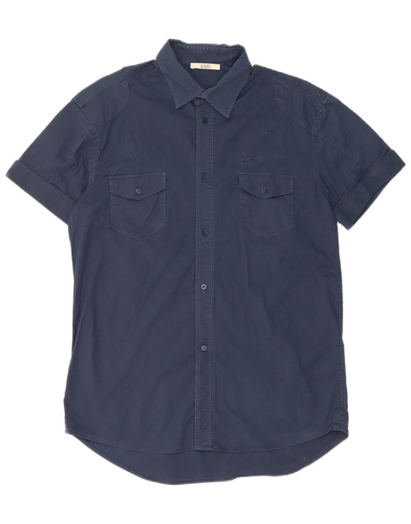 Camisa Gaudí Mujer Manga Corta Grande Algodón Azul Marino