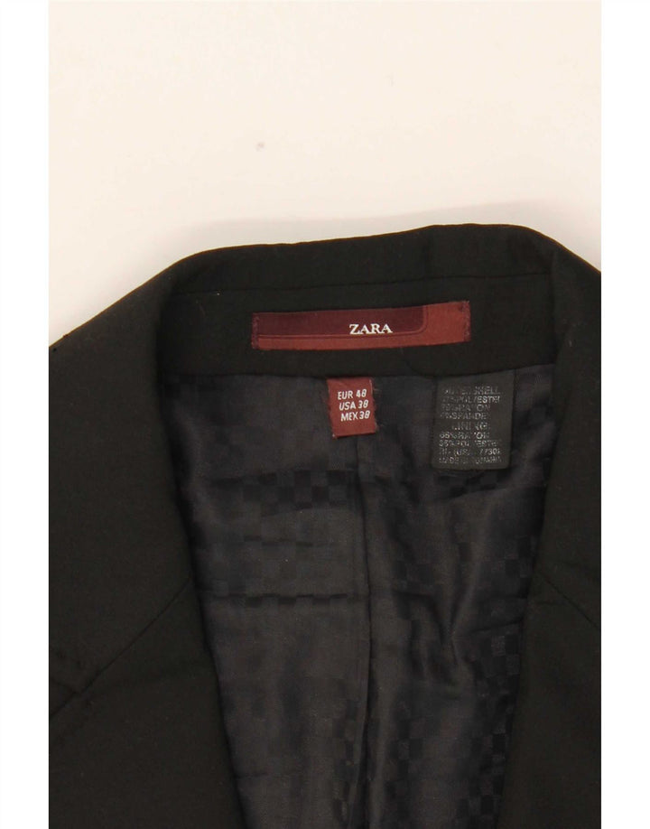 Zara Chaqueta tipo blazer de 3 botones para hombre EU 48 Mediano Negro Poliéster