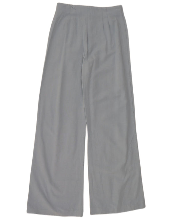 Zara Mujer Pantalones Casuales De Pierna Ancha Pequeño W26 L31 Azul