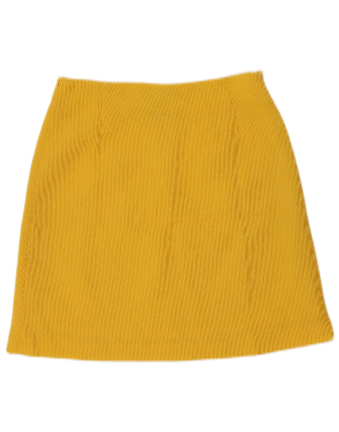 Falda vintage de línea A para mujer IT 42 Mediana W28 Poliamida amarilla