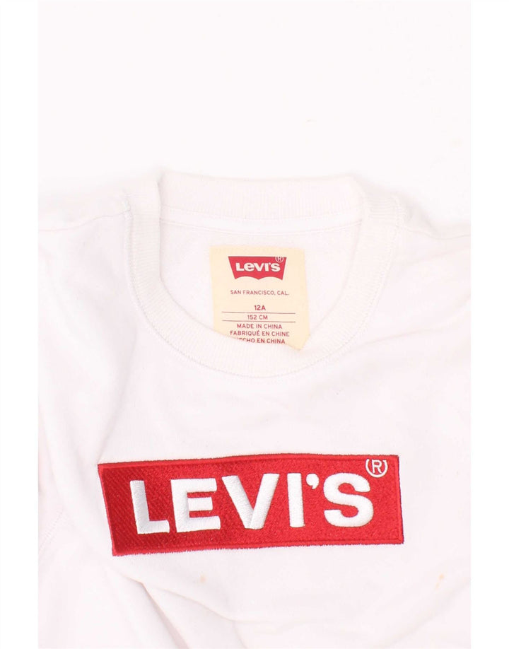 Levi's Sudadera con gráfico para niños 11-12 años Blanco