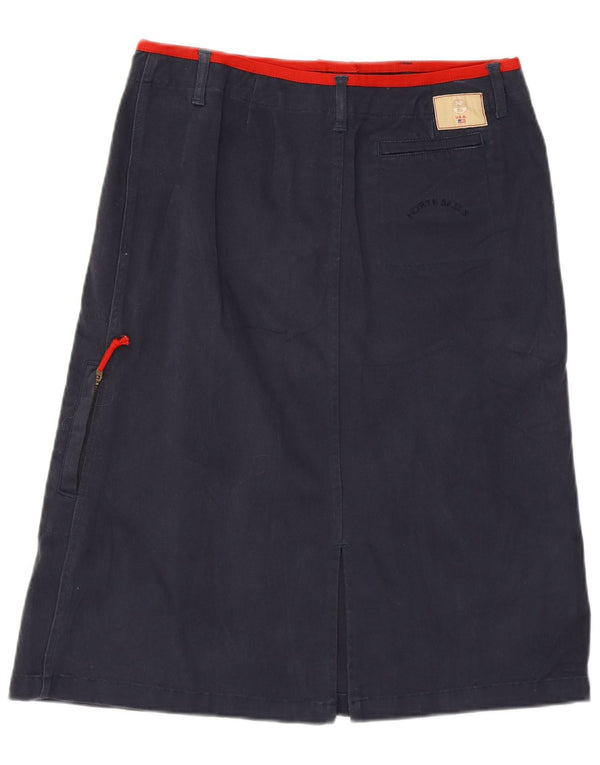 NORTH SAILS Womens High Waist A-Line Skirt EU 44 XL W30 Navy Blue Cotton