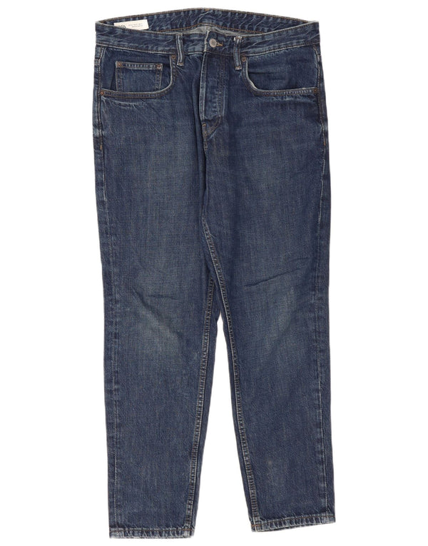 Zara Vaqueros cónicos para hombre EU 42 Large W32 L28 Azul