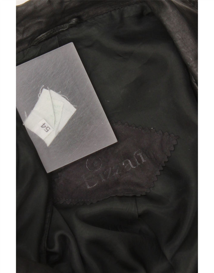 Bizzarro Chaqueta tipo blazer de 3 botones para hombre IT 54 2XL Cuero negro