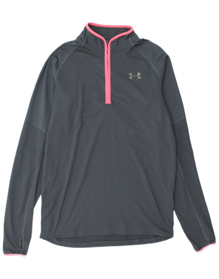 Under Armour Chándal con cremallera y cuello para hombre, color gris medio