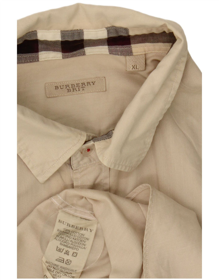 Camisa Burberry Hombre XL Algodón Beige