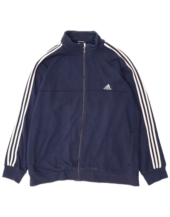 ADIDAS Mens Climalite Chándal Top Chaqueta UK 52/54 2XL Azul Marino Algodón