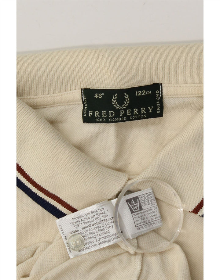 Fred Perry Polo Para Hombre Grande De Algodón Blanco Roto