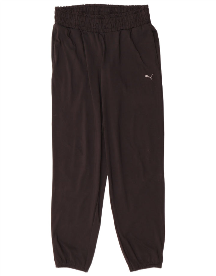 Puma Mujer Chándal Pantalones Joggers UK 12 Mediano Negro Poliéster