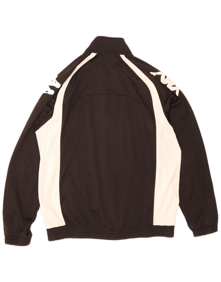 Kappa Mens Graphic Chándal Top Chaqueta 2XL Negro Colorblock Poliéster