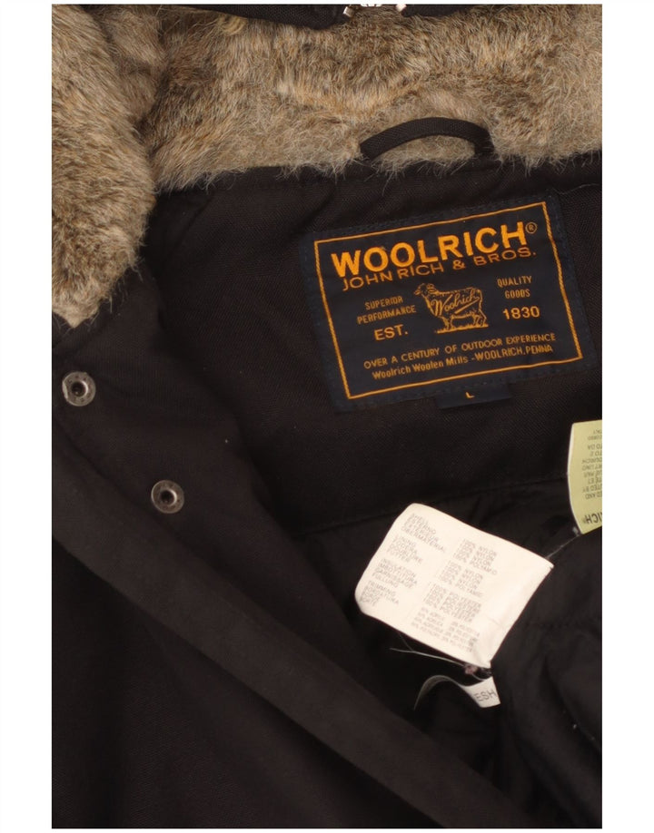 Woolrich Chaqueta Bomber Acolchada Con Capucha Para Mujer UK 44 Grande Nylon Negro