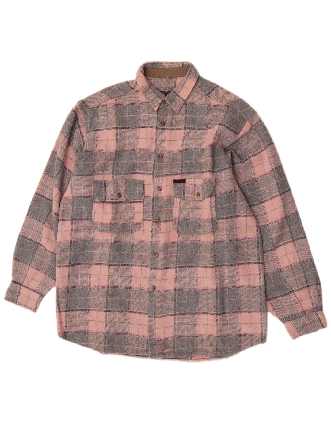 Camisa de franela para hombre Invicta Poliéster a cuadros rosas grandes