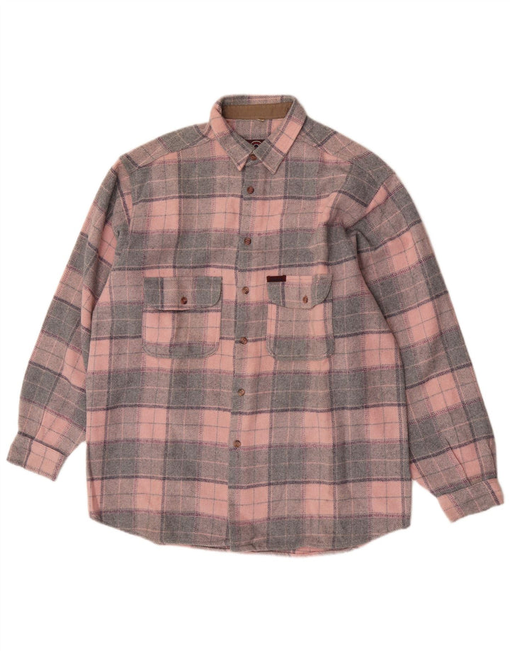 Camisa de franela para hombre Invicta Poliéster a cuadros rosas grandes