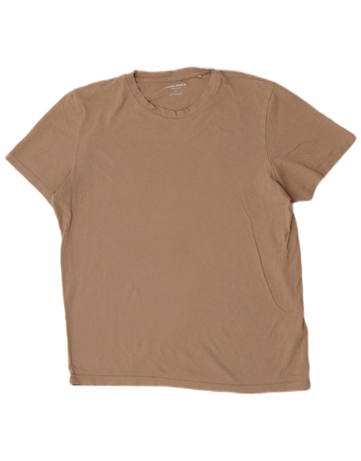 Jack & Jones Hombre Camiseta Top Algodón Marrón Medio