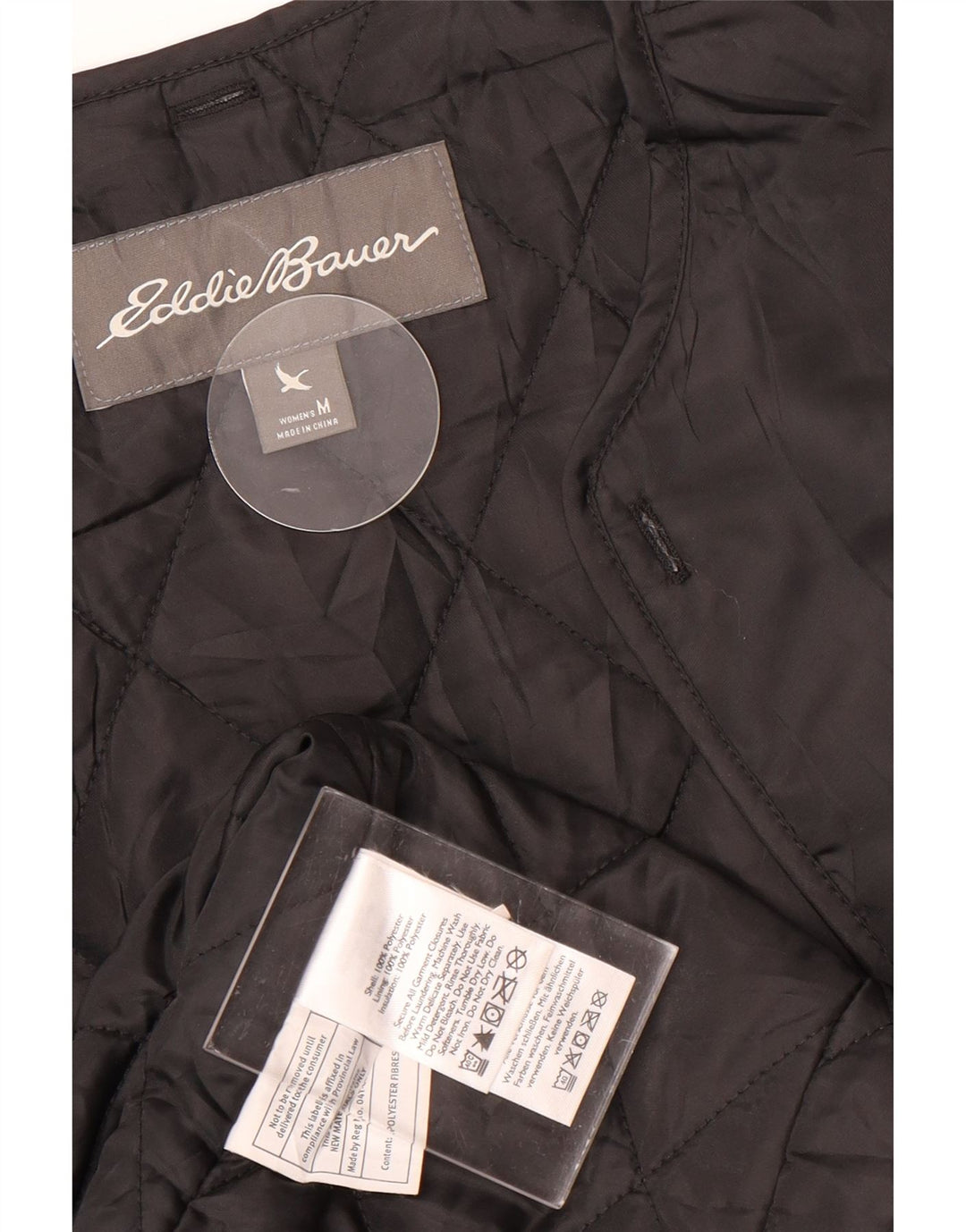 Eddie Bauer Chaqueta Bomber para Mujer UK 14 Mediana Poliéster Negro