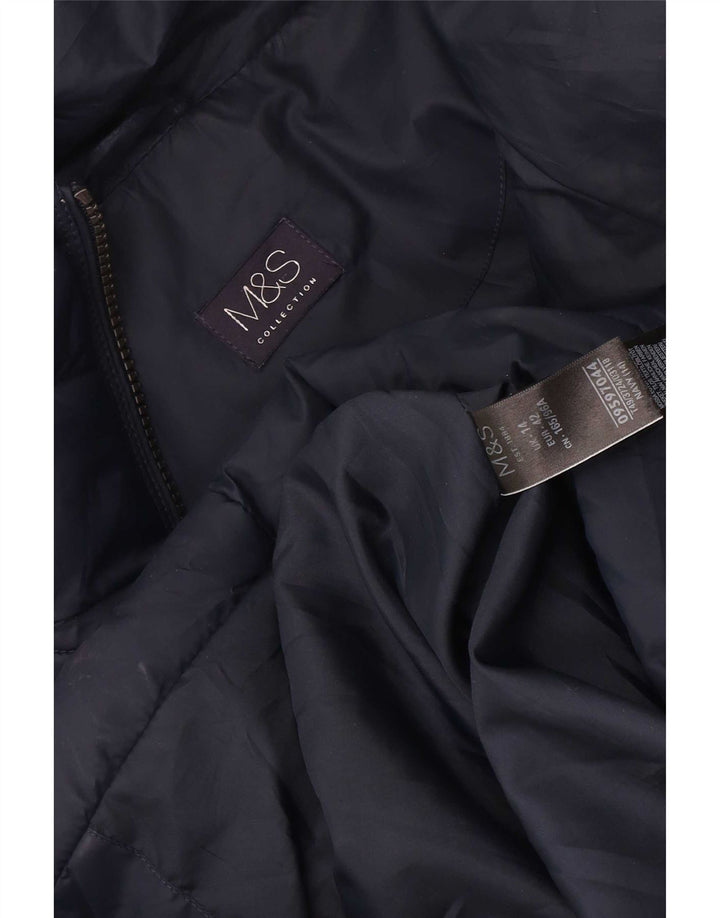 Marks & Spencer Abrigo acolchado para mujer UK 44 Grande Poliéster azul marino