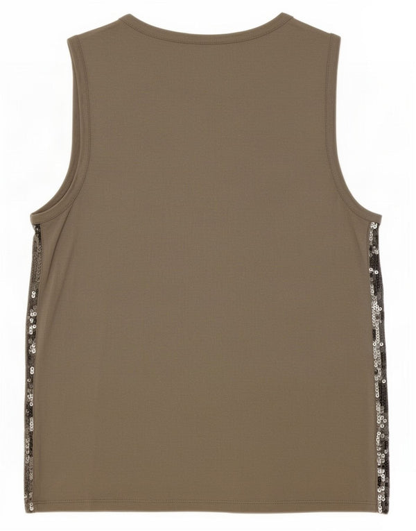 Marella Blusa sin mangas para mujer UK 44 Viscosa gris grande
