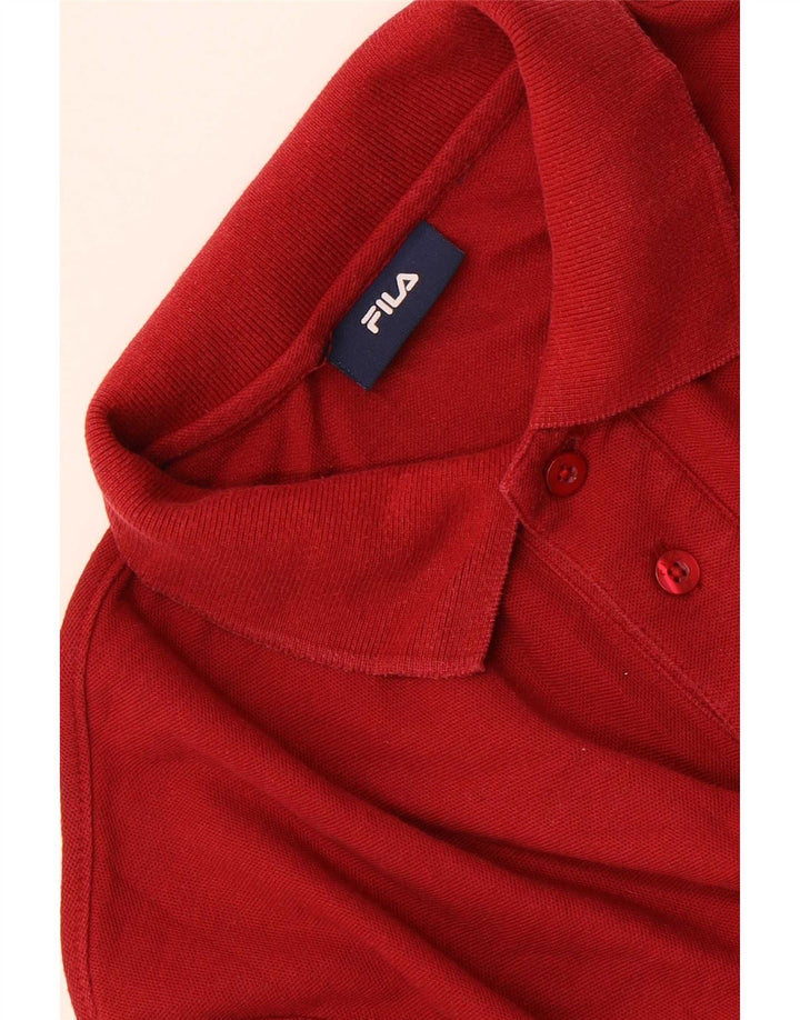 Fila Polo De Manga Larga Para Hombre Rojo Mediano