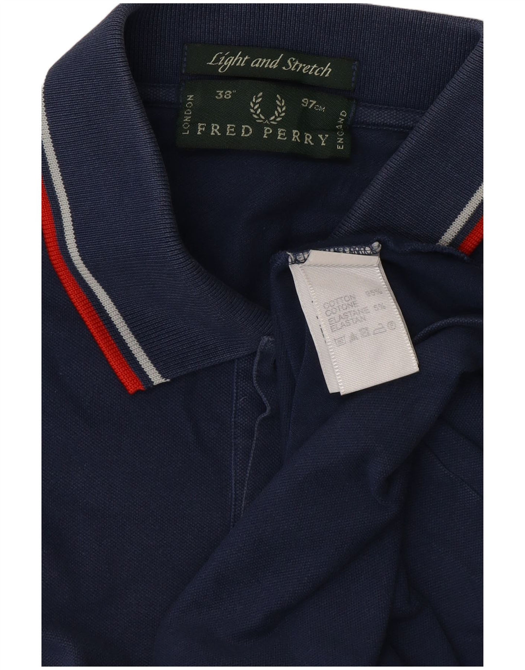 FRED PERRY Polo para hombre pequeño algodón azul marino