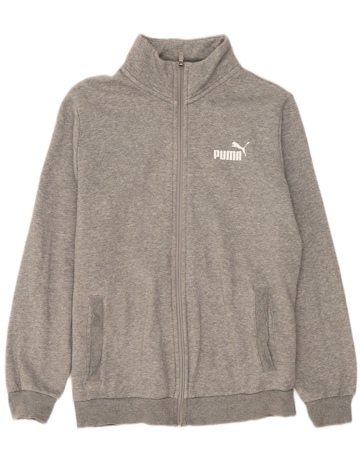 Puma Chaqueta de chándal para hombre, talla pequeña, algodón moteado gris