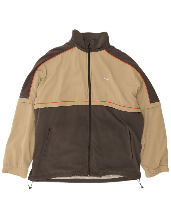 Lotto Hombre Chándal Top Chaqueta 2XL Beige Colorblock Poliéster