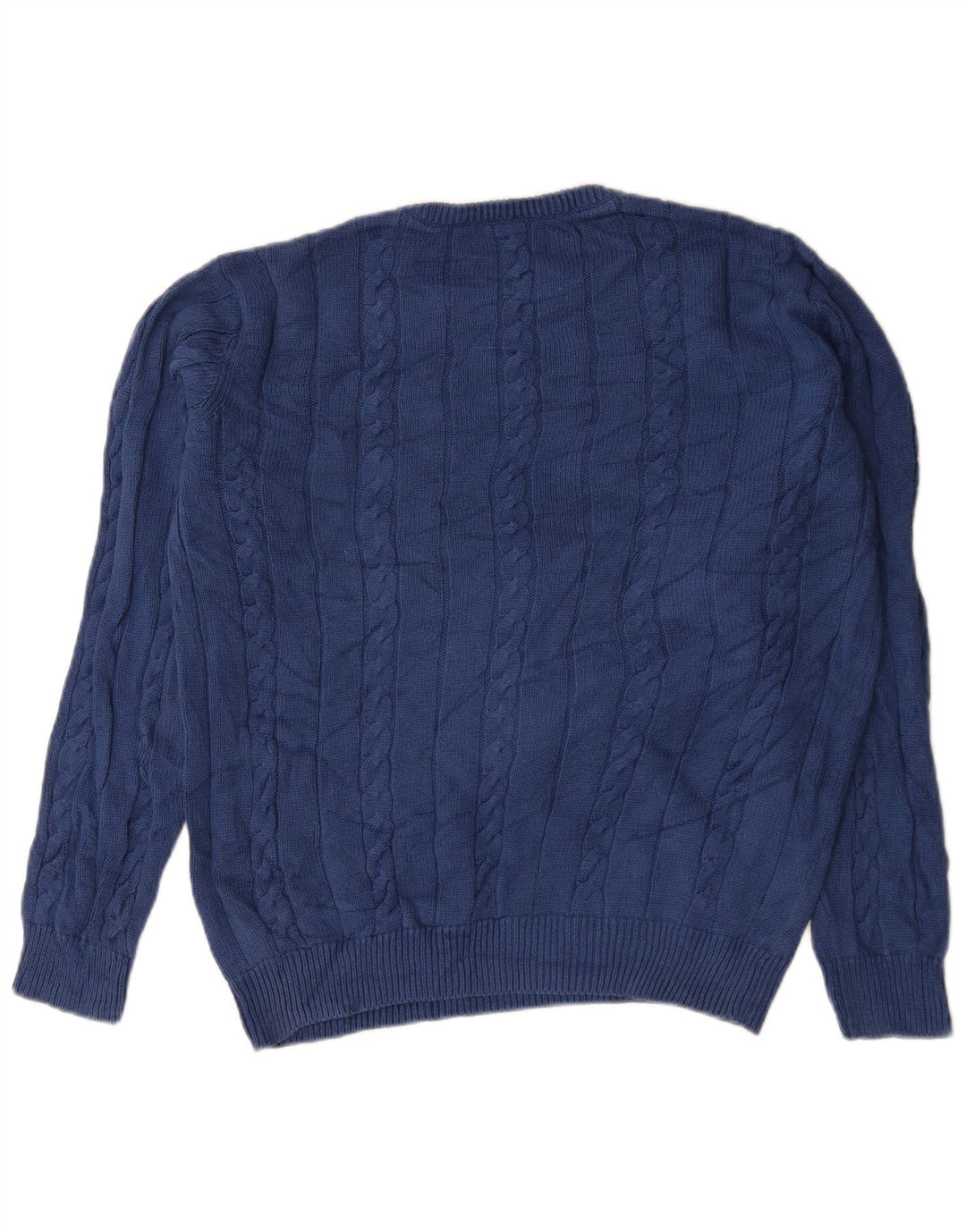 Marks & Spencer Jersey de cuello redondo azul Harbor para hombre, talla pequeña, azul marino