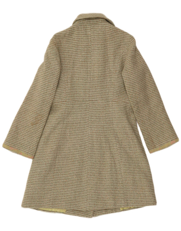 NOA NOA Abrigo cruzado para mujer UK 44 Lana a rayas verde medio