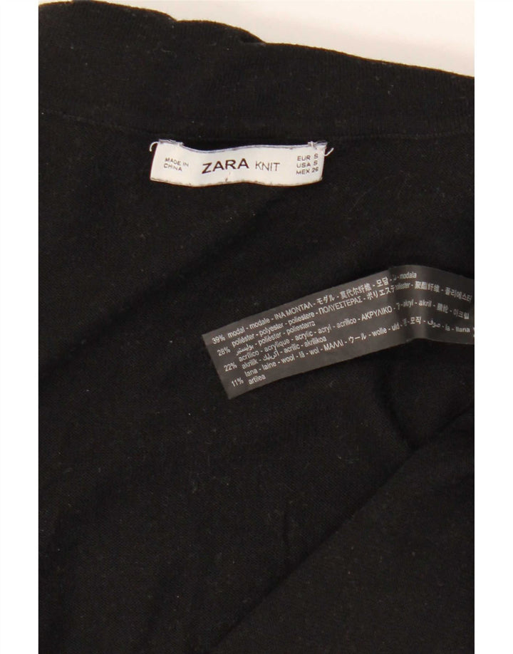 Zara Mujer Roll Neck Jumper Sweater UK 10 Small Black Modal