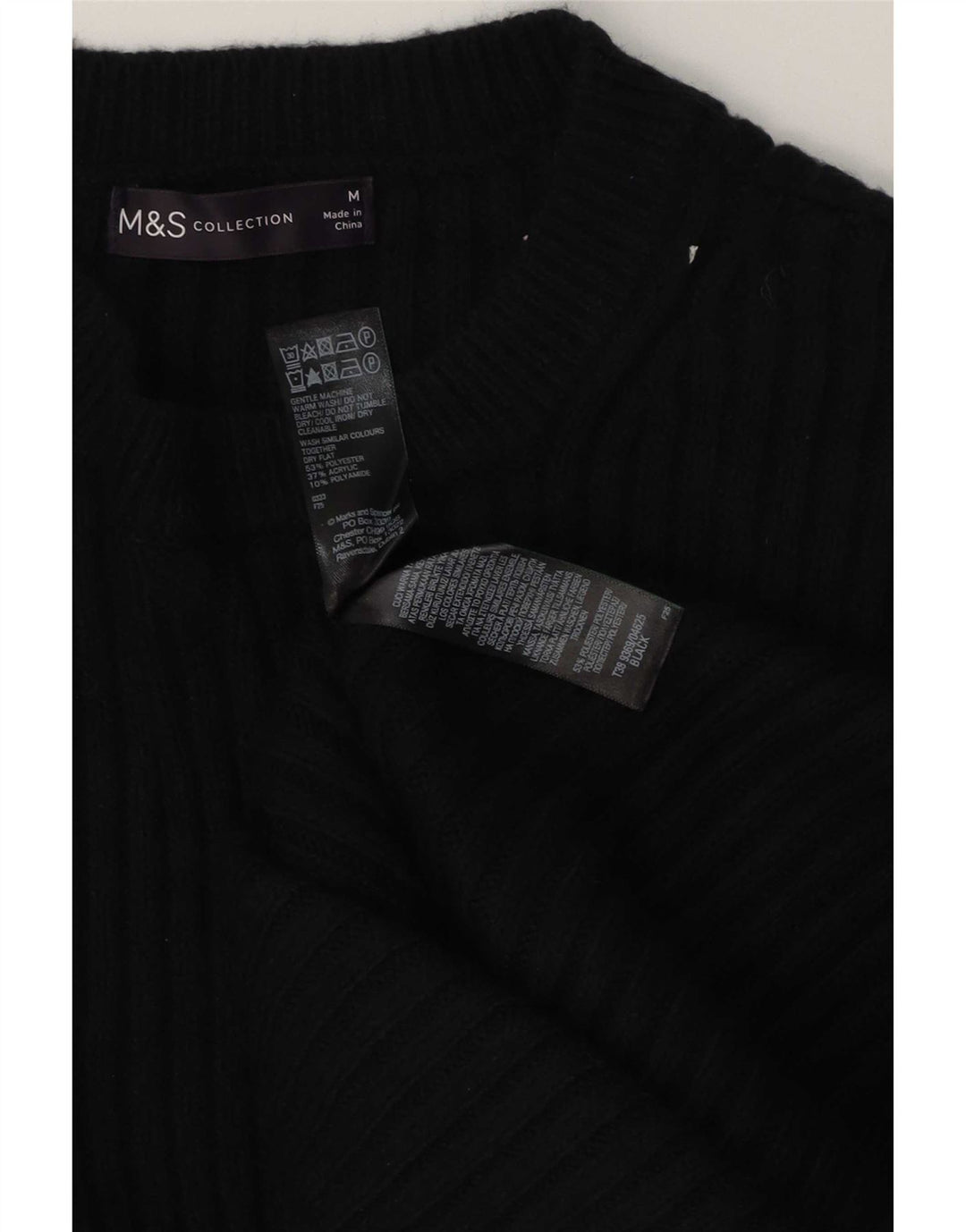 Marks & Spencer Vestido tipo jersey de manga larga para mujer UK 44 Mediano Negro