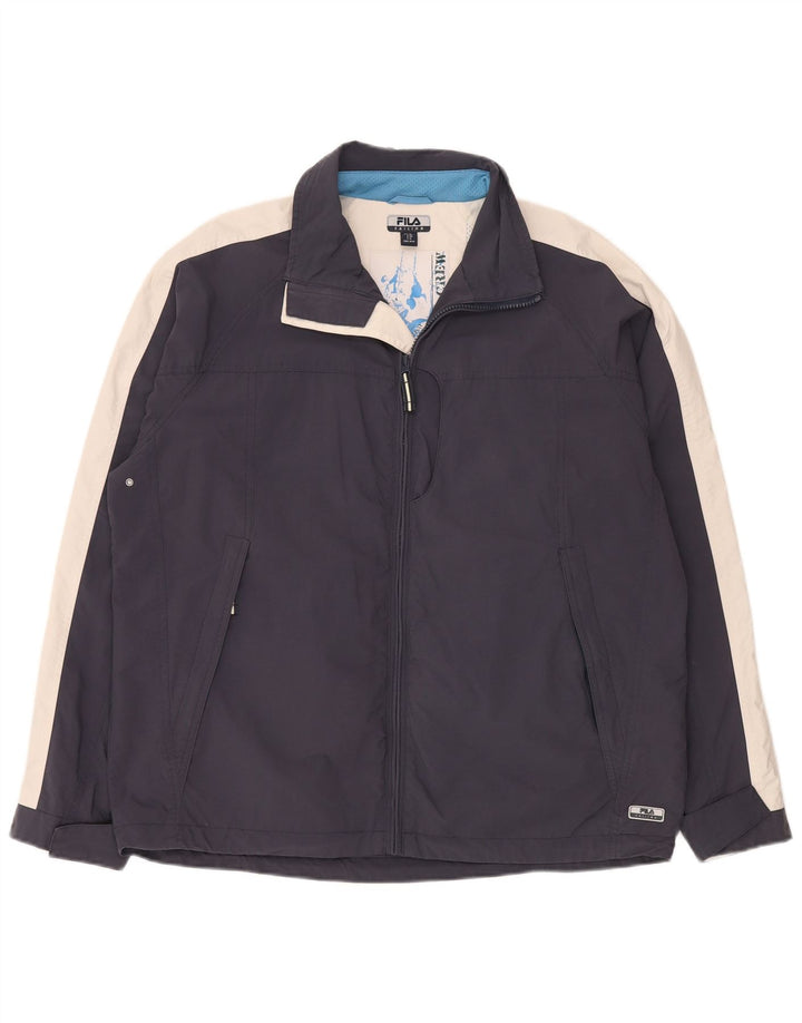 FILA Chaqueta cortavientos para hombre IT 50 Large Azul marino Colorblock Poliamida