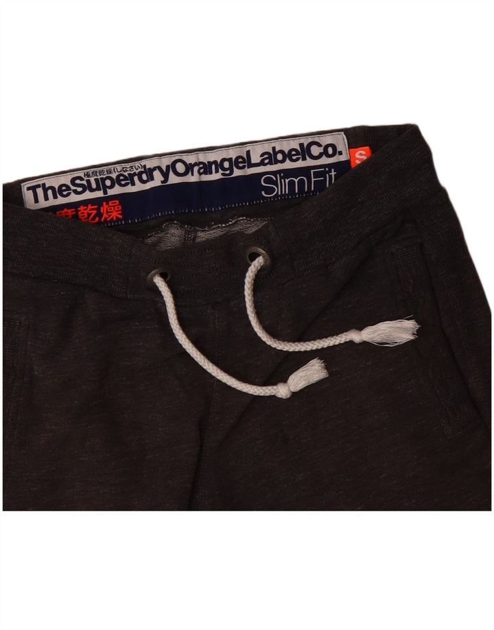 SUPERDRY Mens Slim Fit Sport Shorts Small  Grey Cotton