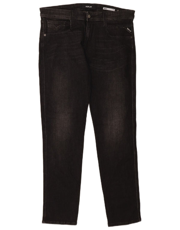 Replay Vaqueros ajustados Anbass para hombre W34 L32 Algodón negro