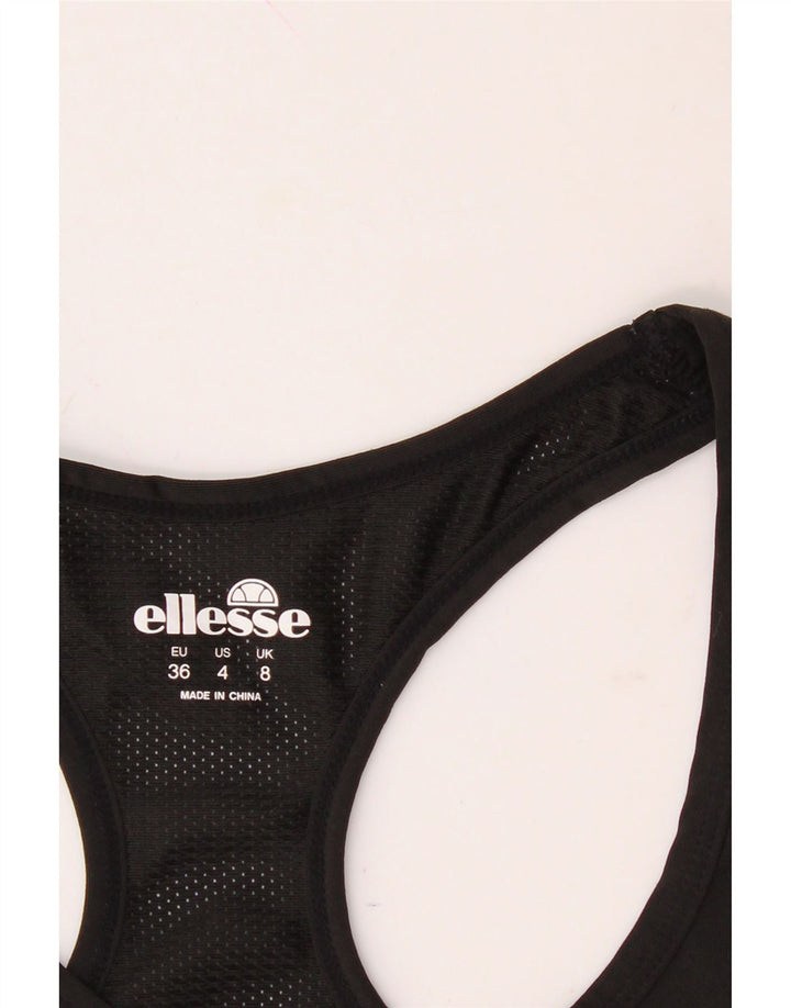 ELLESSE Womens Vest Top UK 8 Small  Black Colourblock Polyester Vintage Ellesse and Second-Hand Ellesse from Messina Hembry 