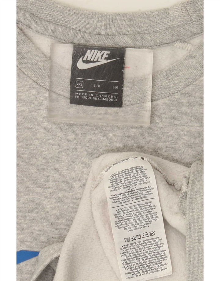 NIKE Sudadera Jumper para Hombre 2XL Gris Colorblock Algodón